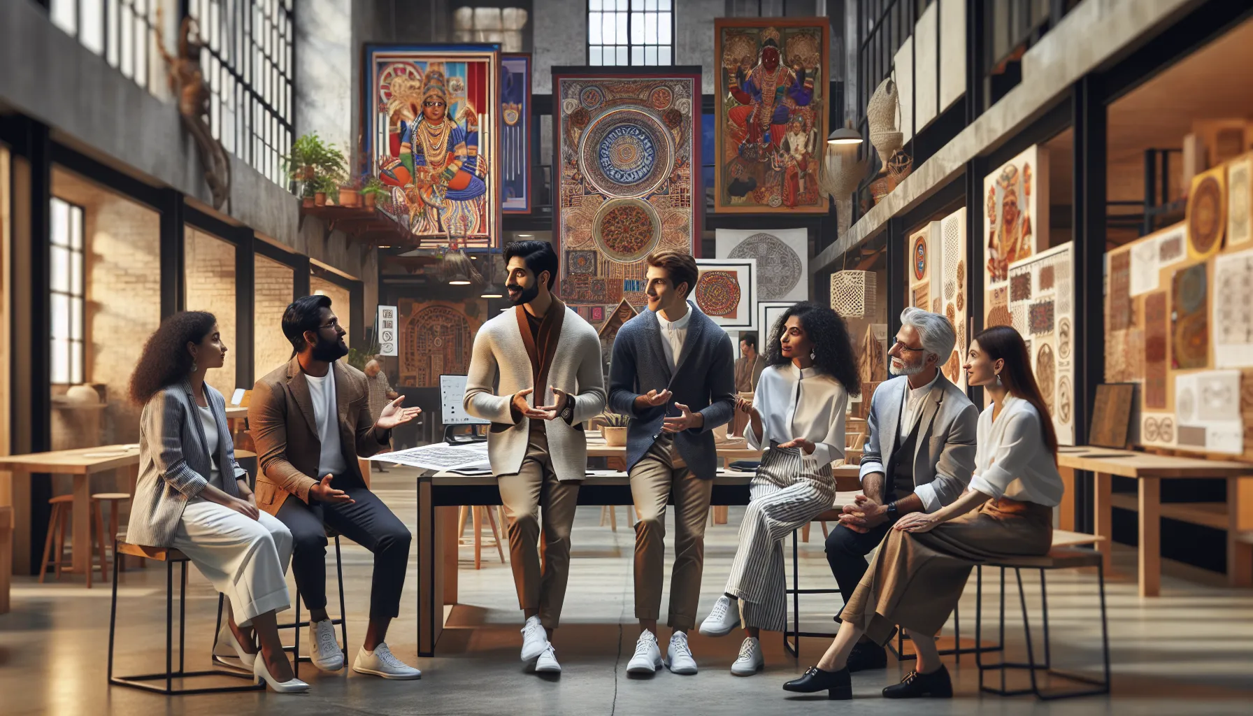 diverse group discussing the preservation of Gowthalamma's legacy.