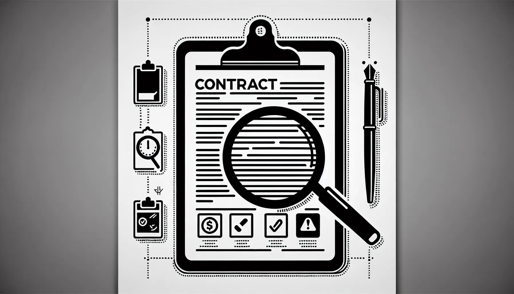 Magnifying glass over contract highlighting small but important clause differences.