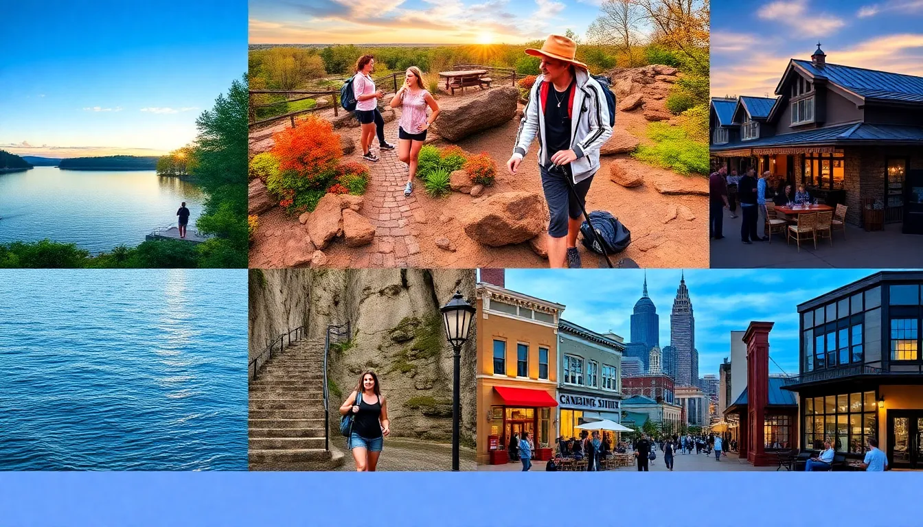 scenic views of four weekend getaway destinations near Chicago.