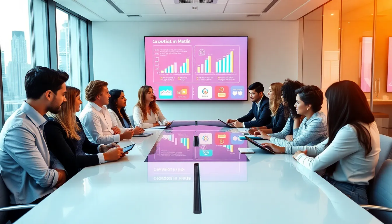 diverse team collaborating on digital solutions in a modern office.