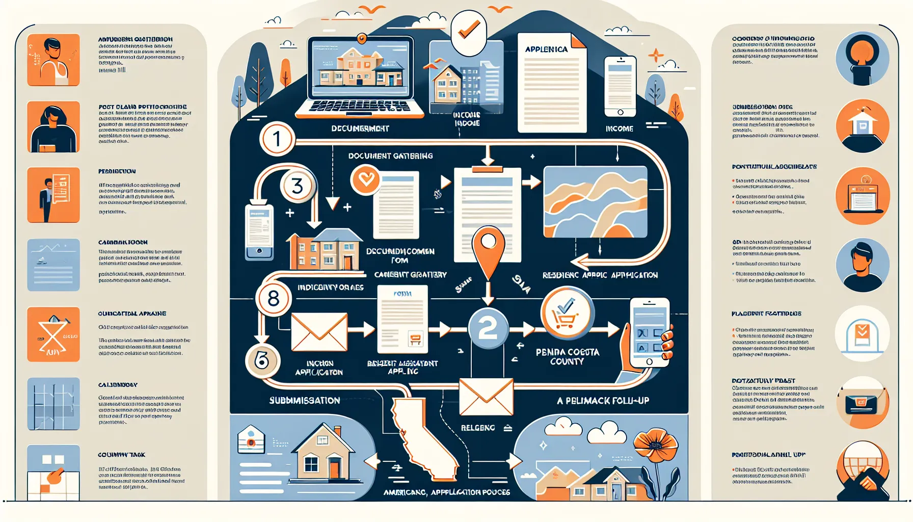 infographic showing steps to apply for Pleasant Hill rent assistance