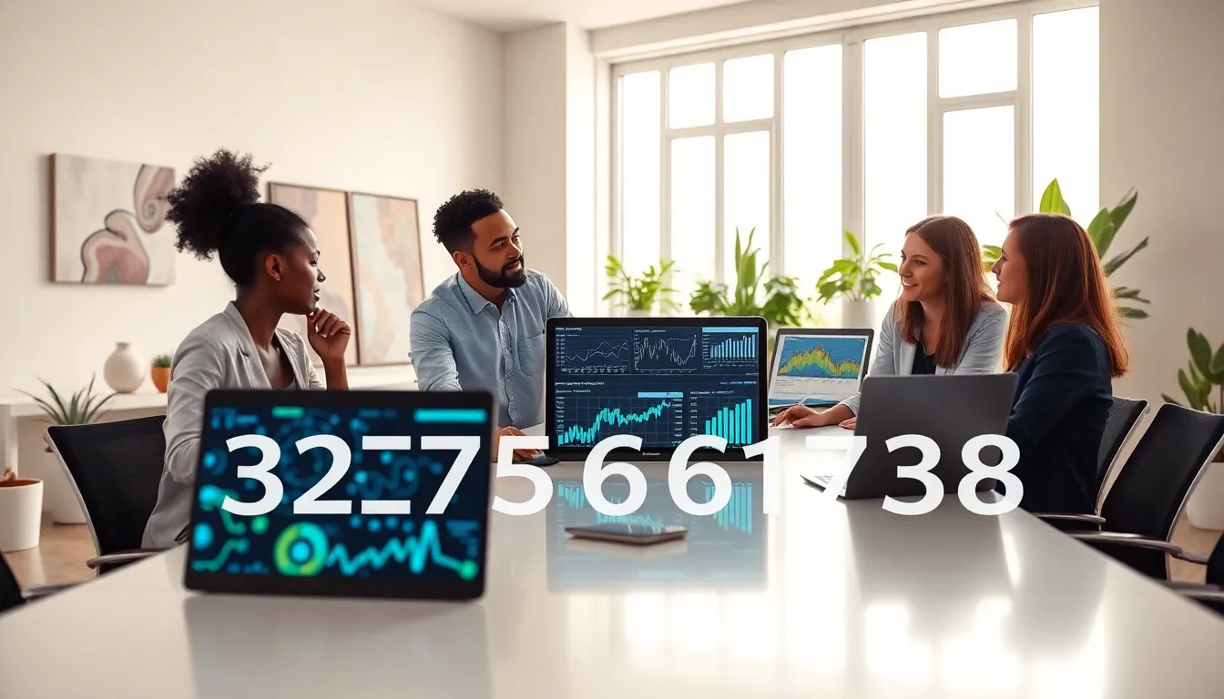 diverse team discussing data analytics in a modern office.