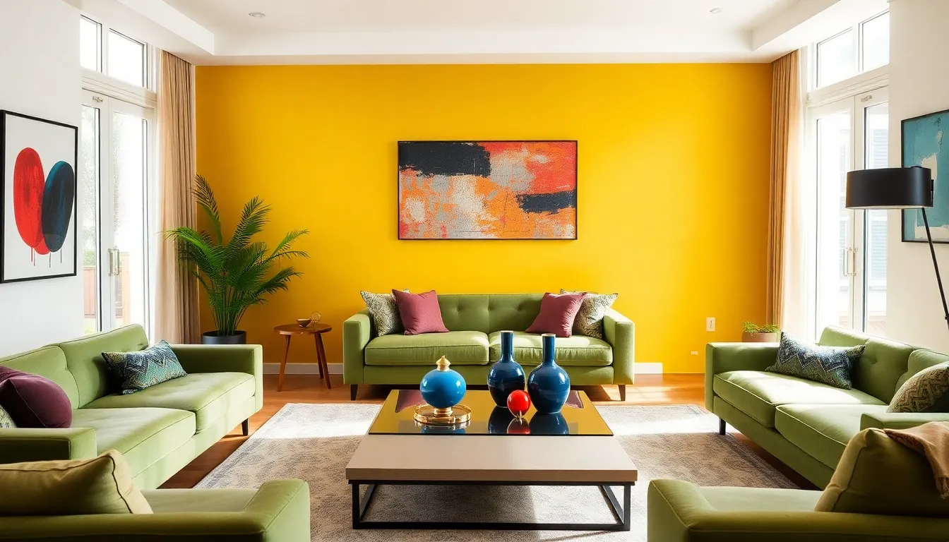 Stylish living room featuring various inspiring color schemes.