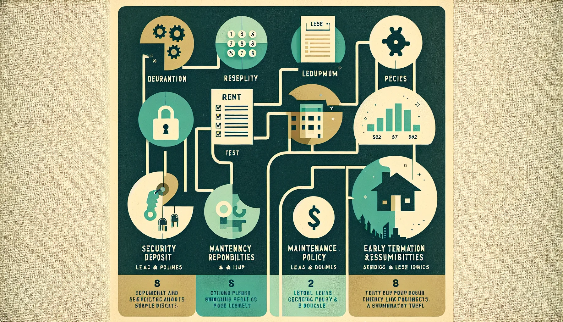 diagram showing key parts of a Lafayette rental lease agreement
