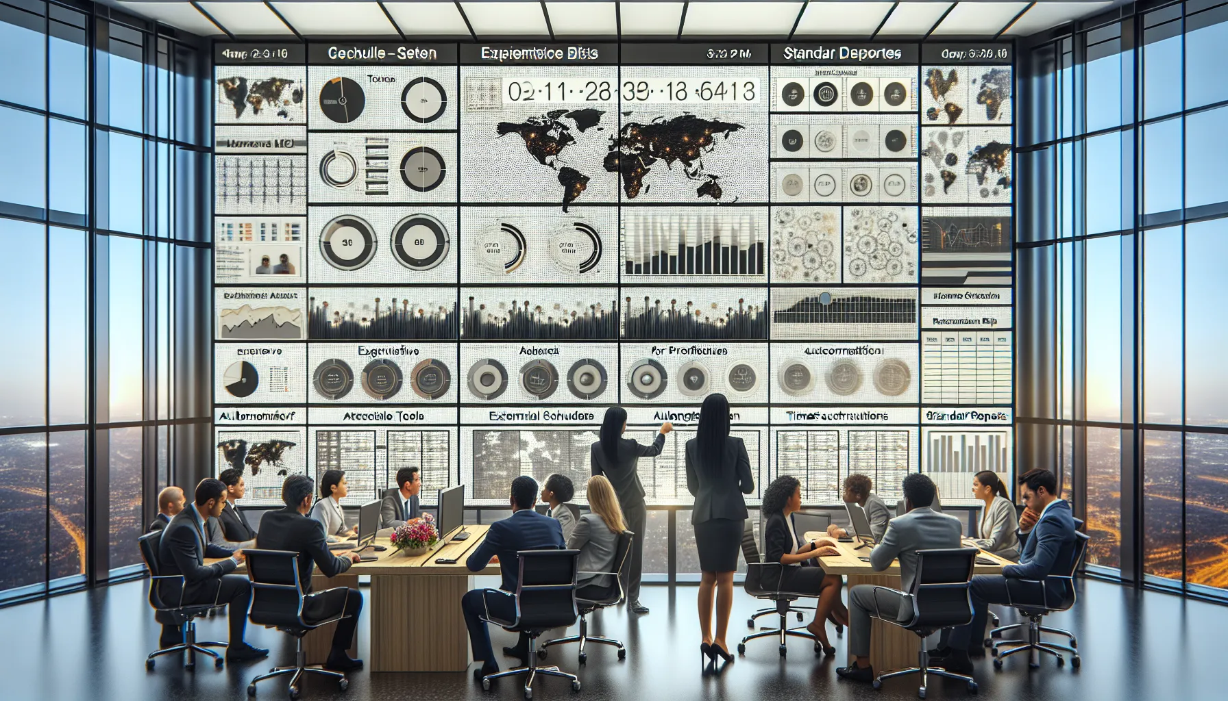 Diverse analytics team managing advanced Tableau subscription schedules across global time zones.