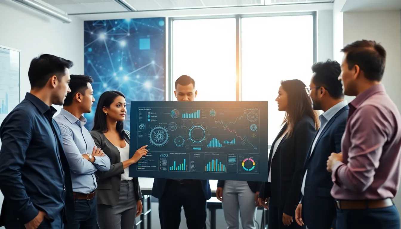 diverse team discussing Titan AI in a modern office setting.