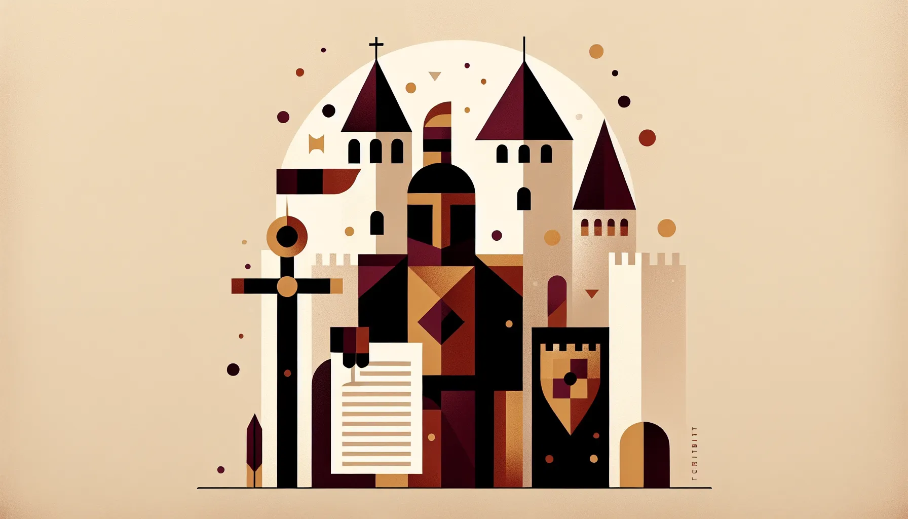 A minimalist knight figure with a book representing Croatian Renaissance literature