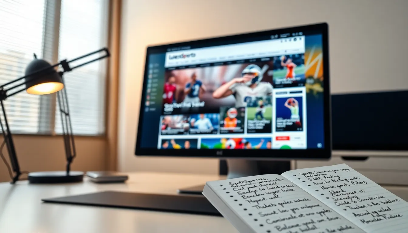 A sports news website displayed on a modern computer screen.