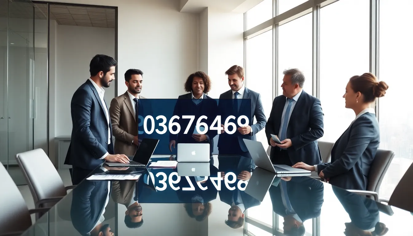 diverse team discussing the significance of a number in a modern office.