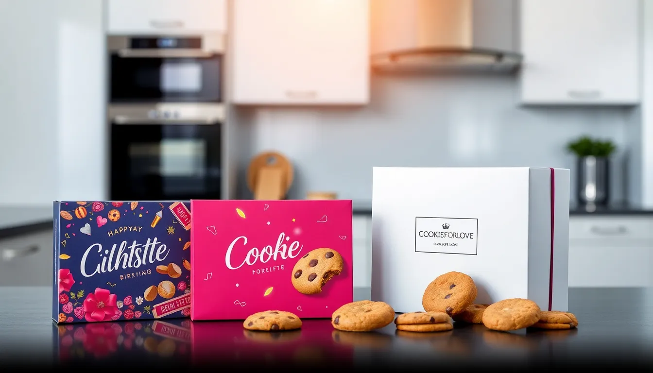 assorted cookie packaging options for a business display.