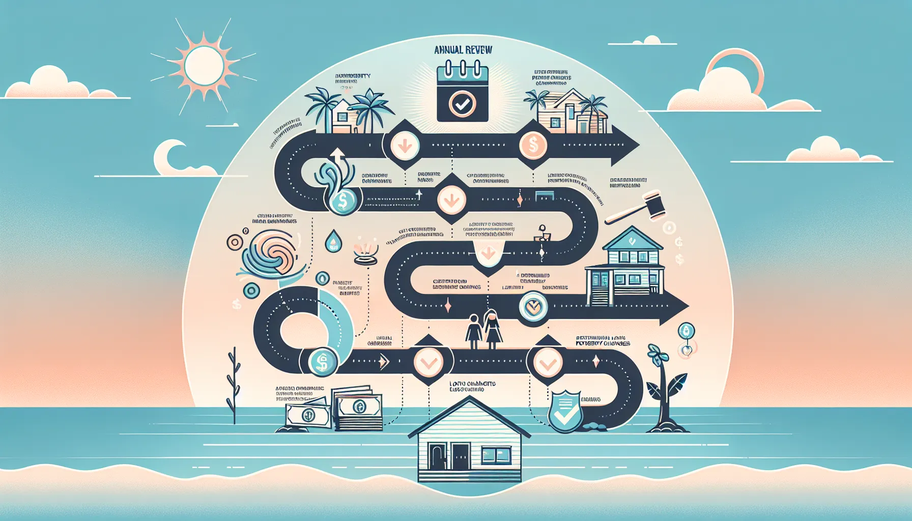 timeline of key steps in an annual insurance review for Naples, Florida