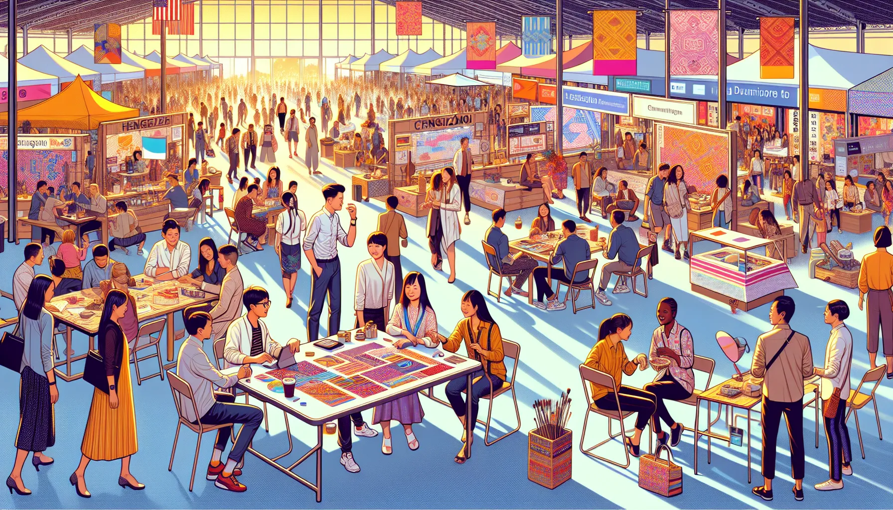 diverse group participating in a cultural festival celebrating Chengzimiaoji.