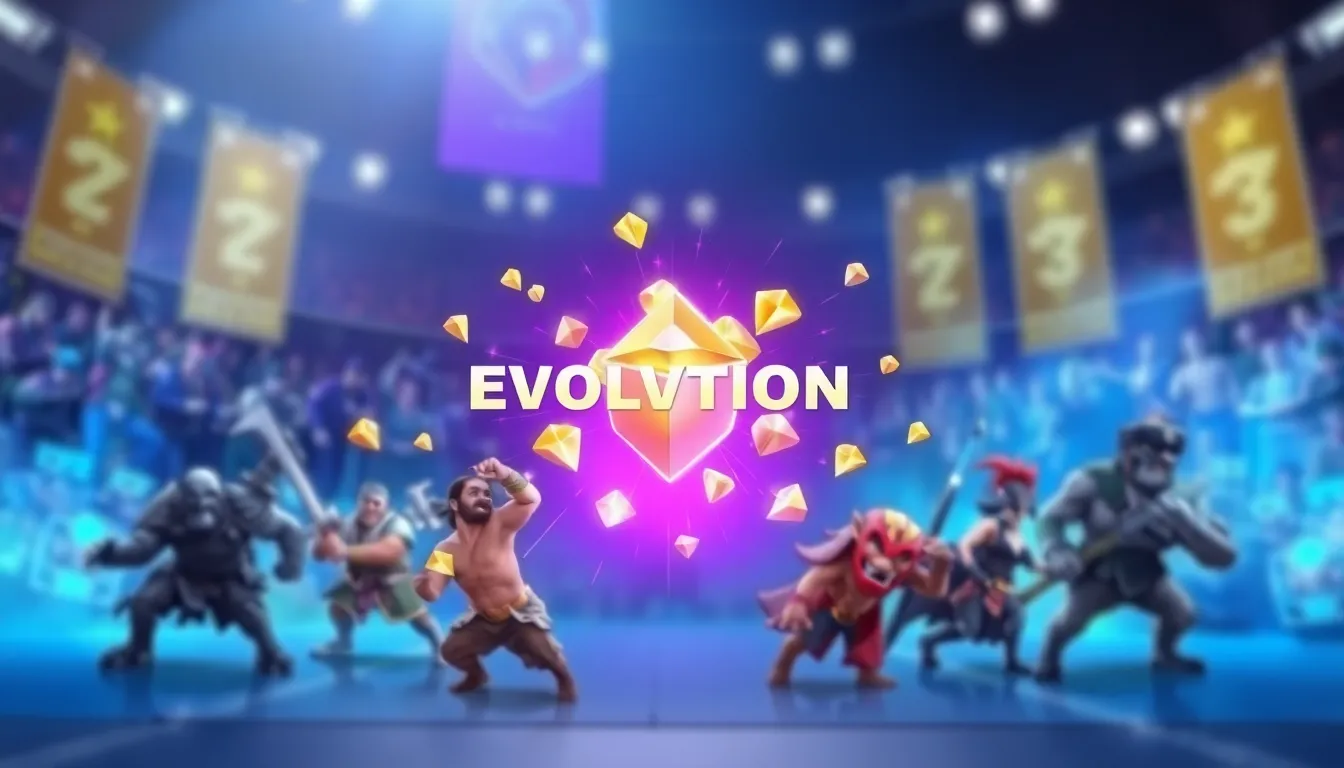holographic Evolution Shards with Clash Royale characters in battle.