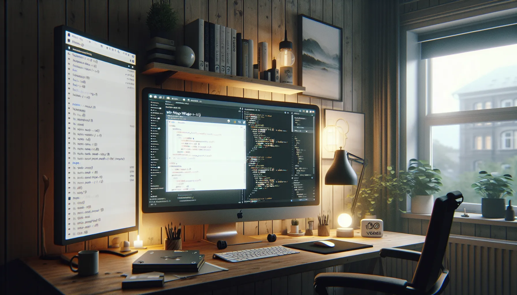 Norwegian workspace showing wordpress and code editor for custom widget setup.
