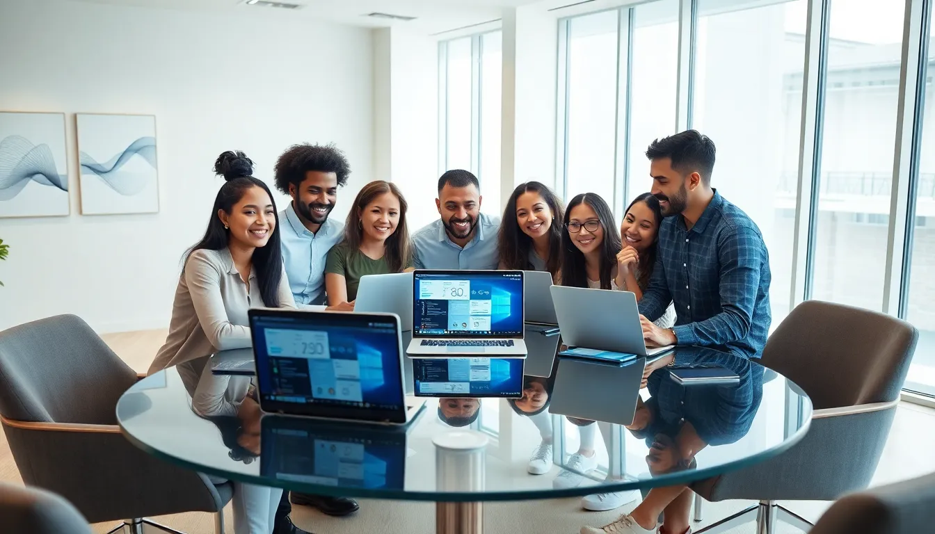diverse professionals discussing Nimuri159 in a modern office setting.