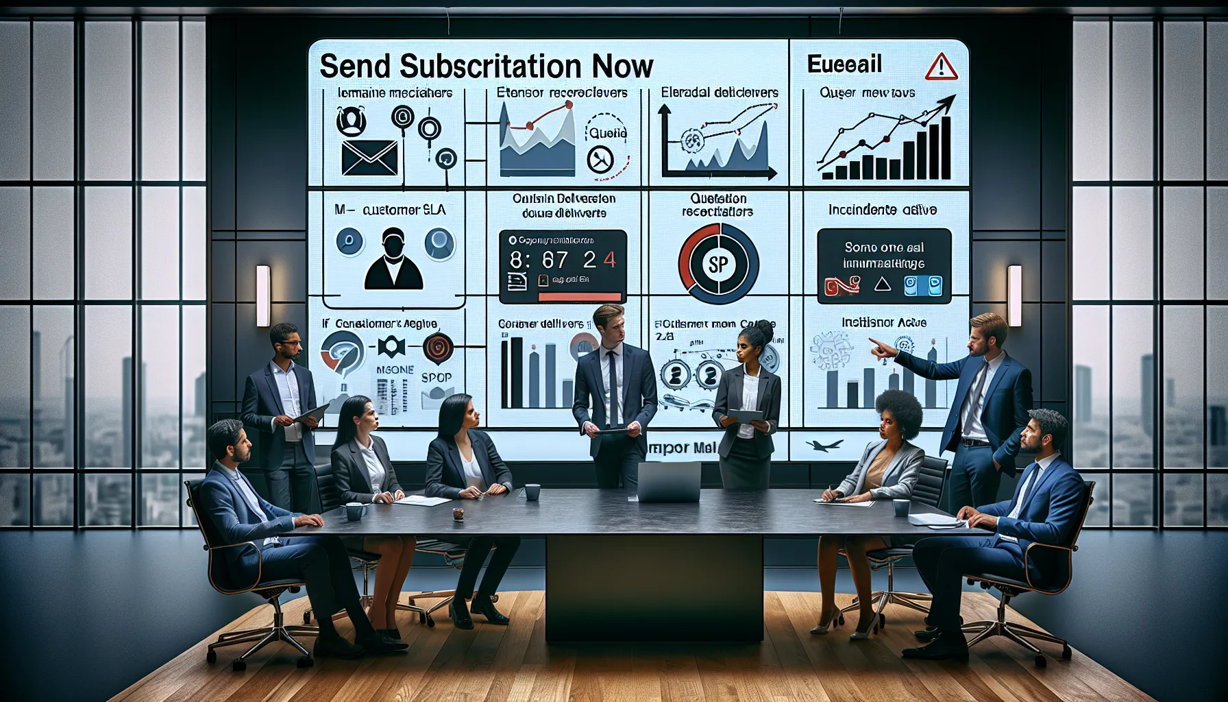 Analytics team reviewing Tableau email subscription limits in a modern office.
