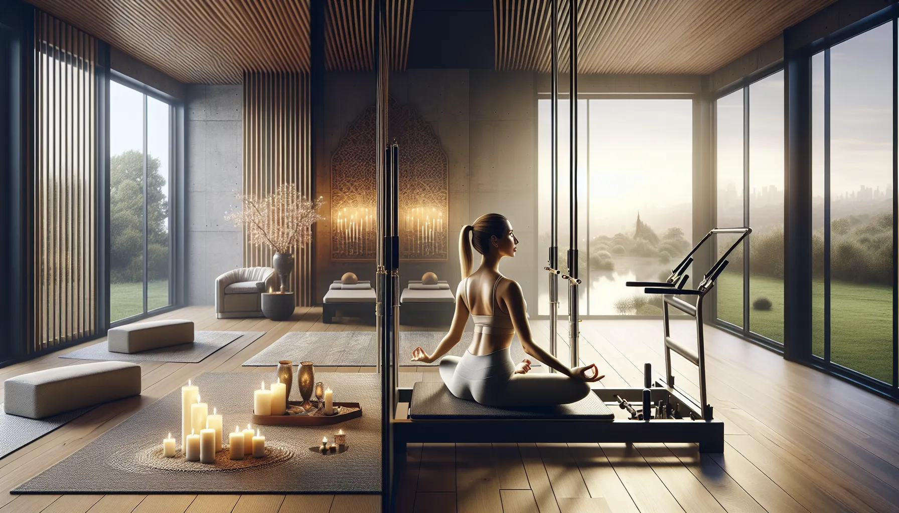 A gym showcasing both Yoga and Pilates practices.