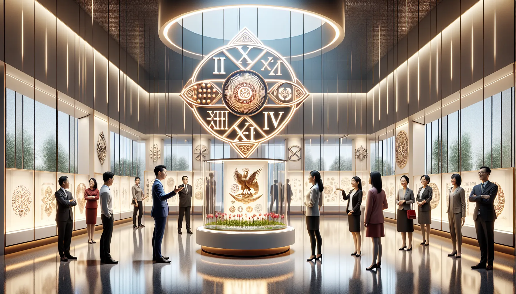 museum exhibit illustrating the cultural significance of numbers XXII, XXIII, and XXIV.