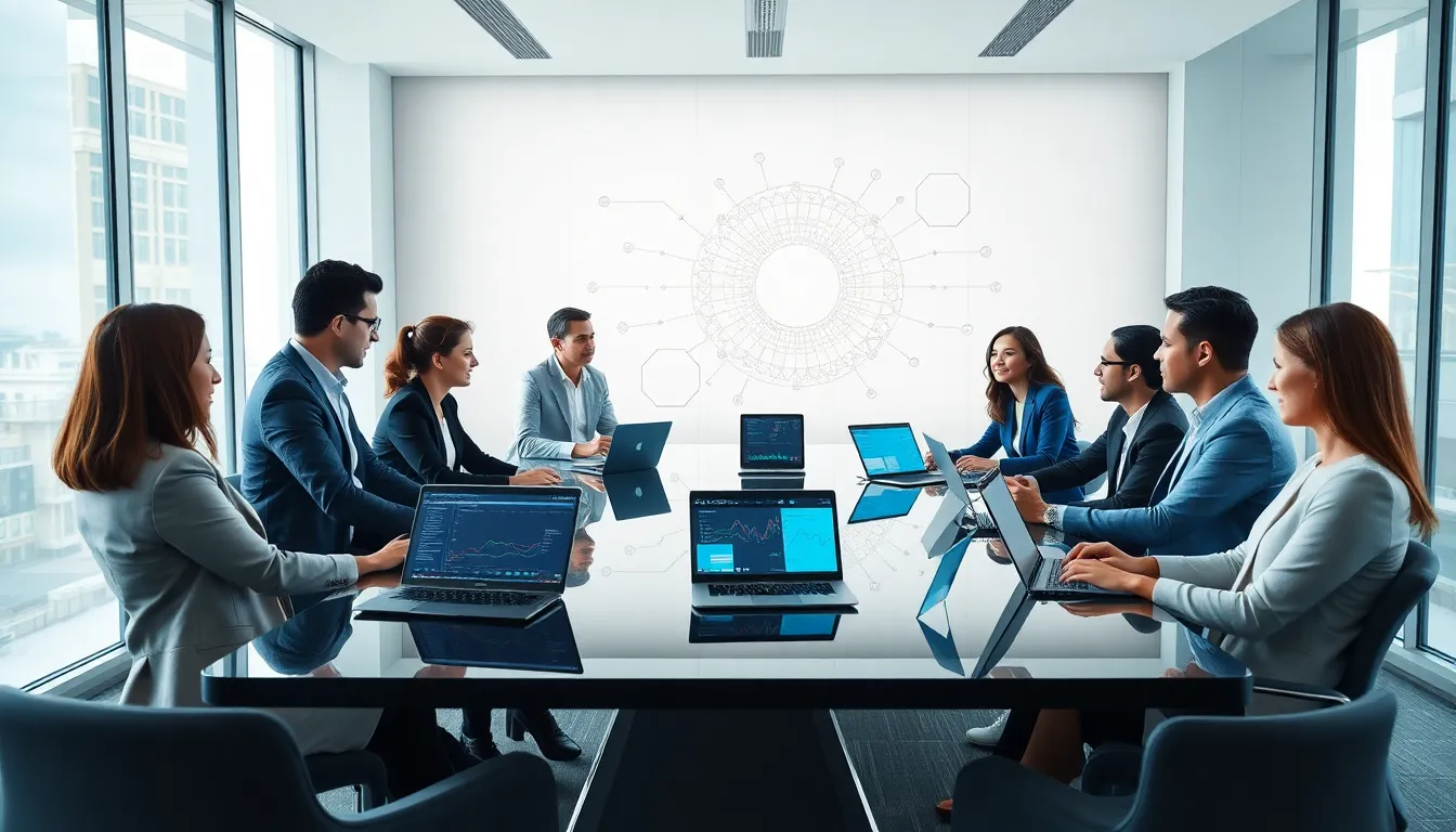 diverse professionals discussing concepts in a modern office.