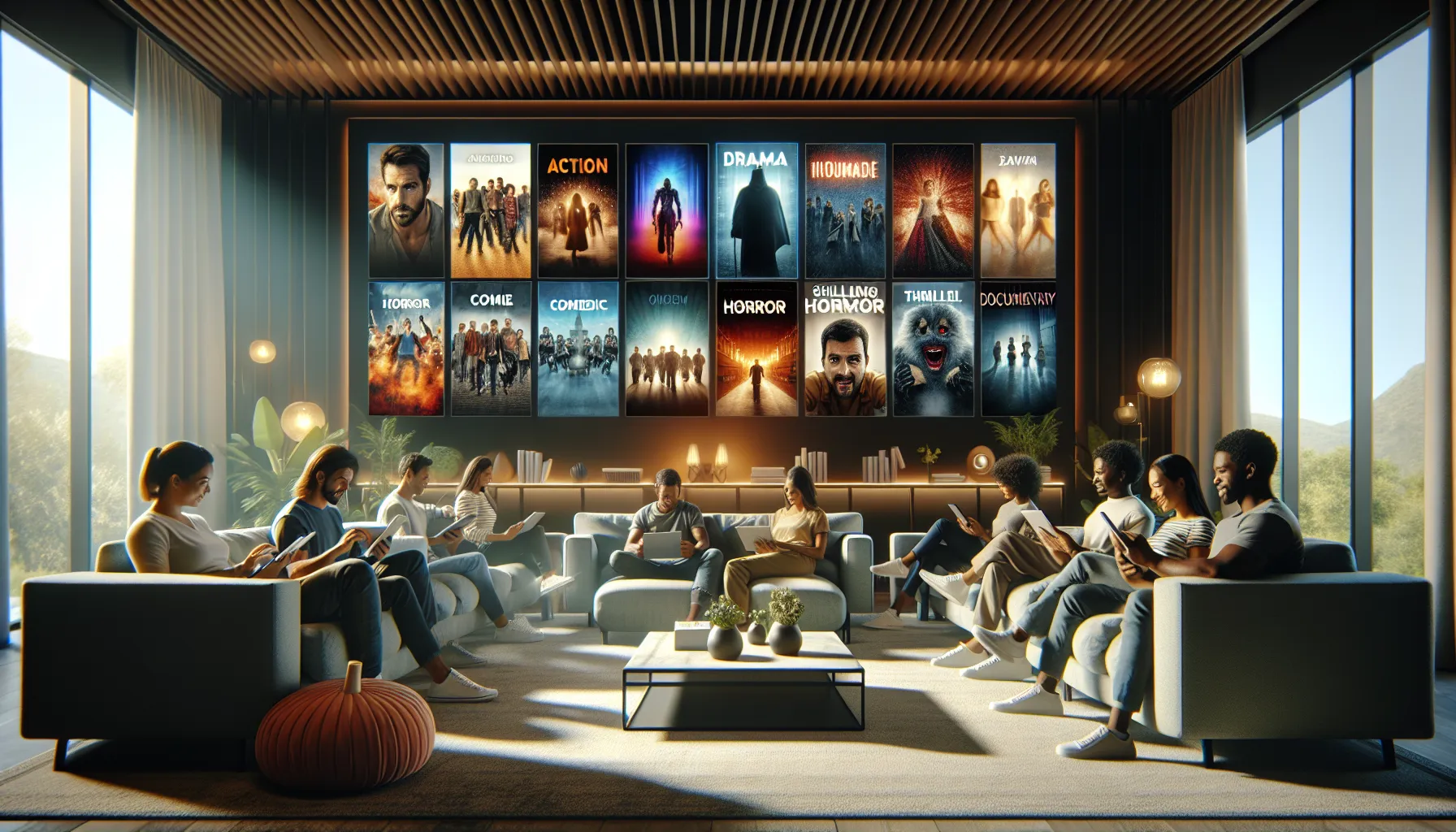 modern interface showcasing various movie genres from Filmijila.com.