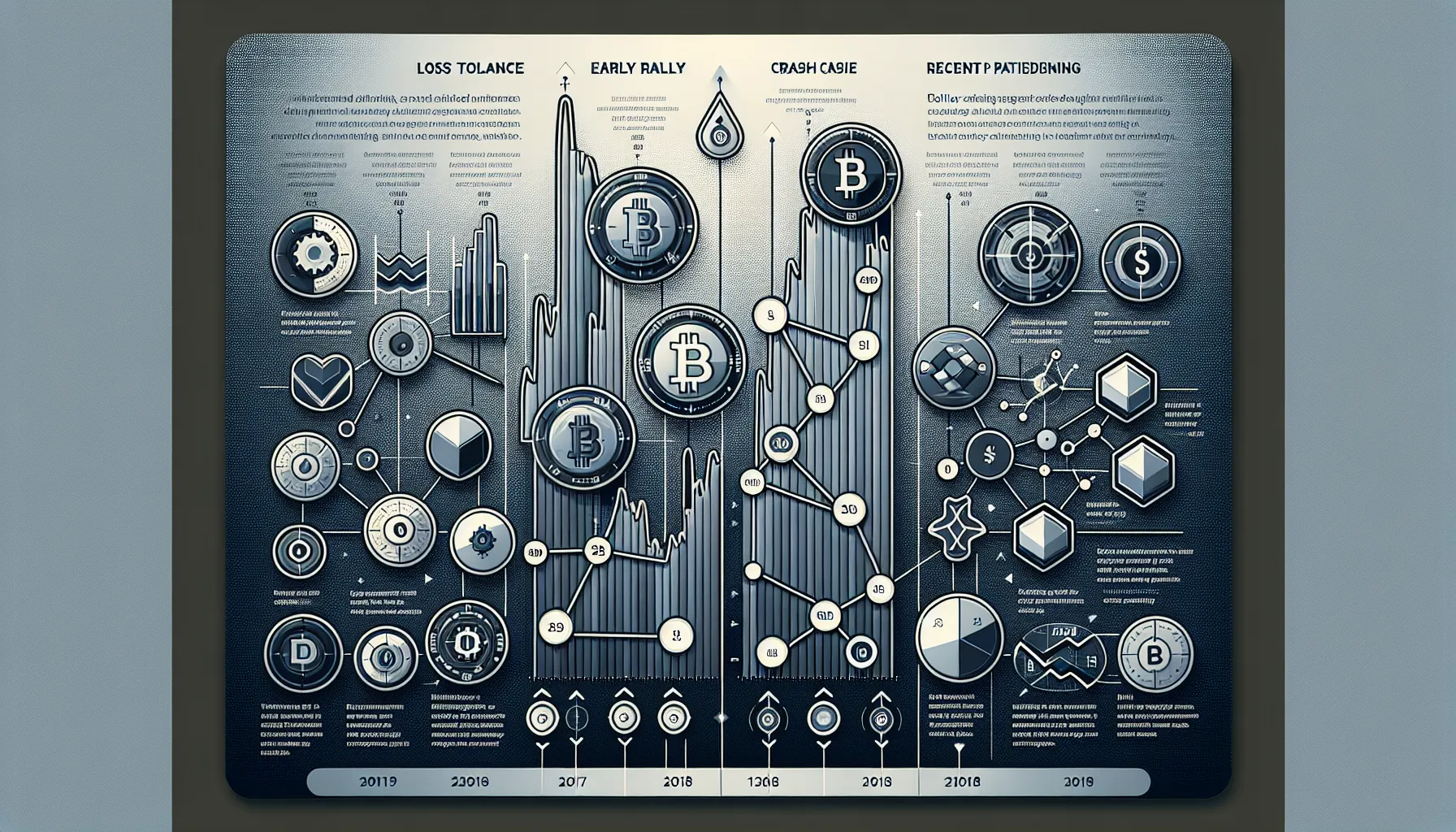 Infographic showing Litecoin's price history timeline and four key risk management strategies for beginners.