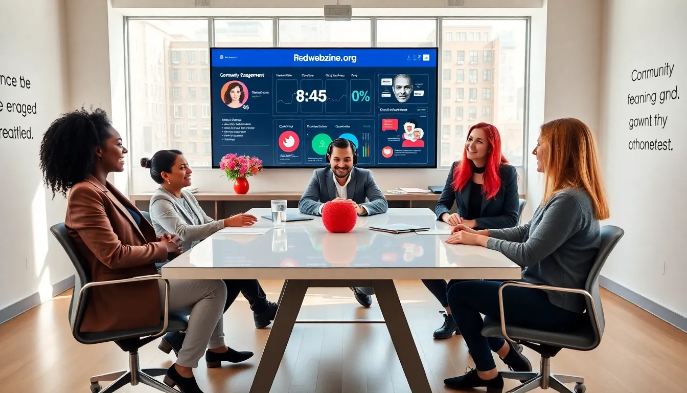 diverse team collaborating in a modern, vibrant workspace.