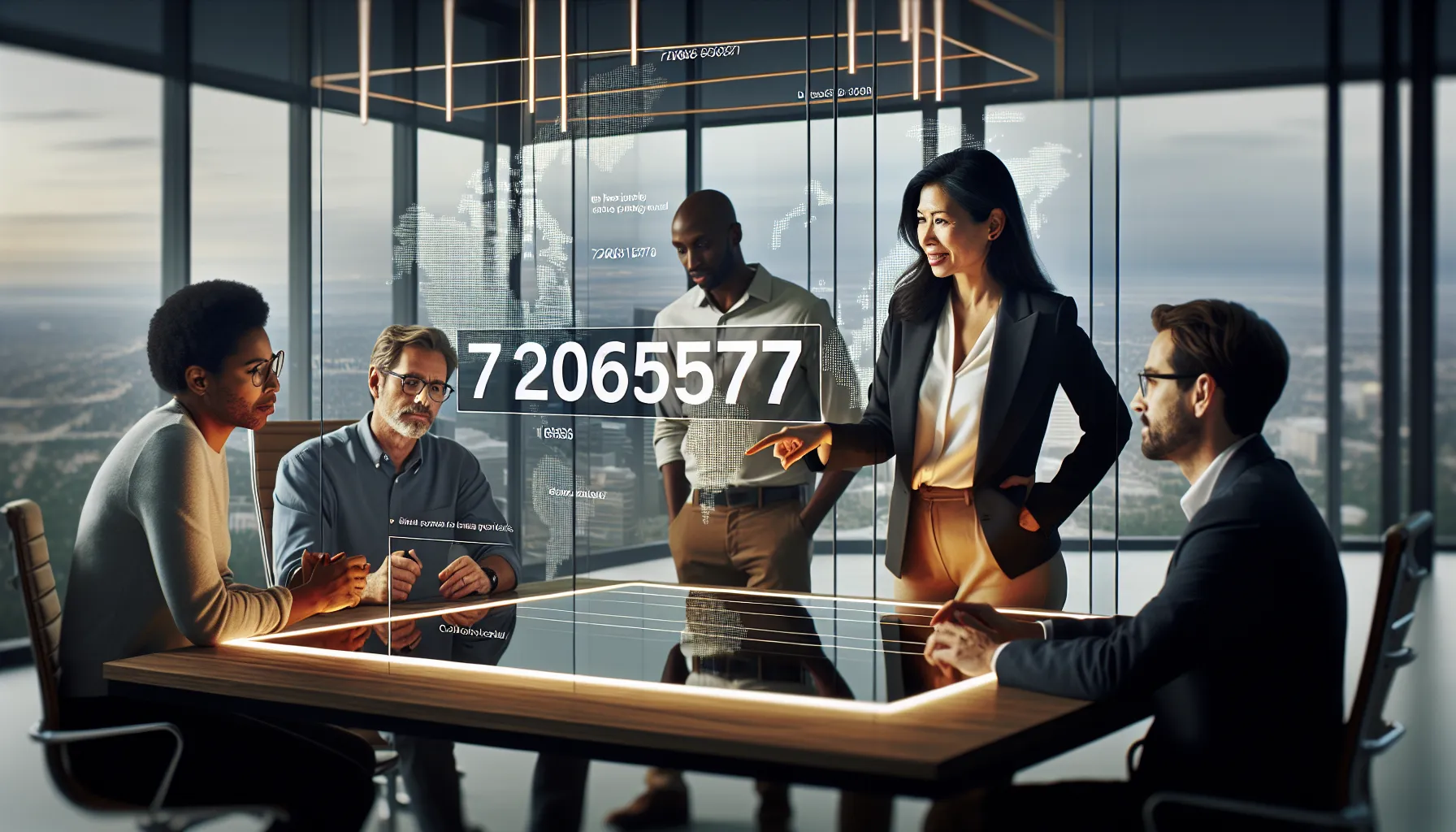 professional discussing phone number in a modern office.