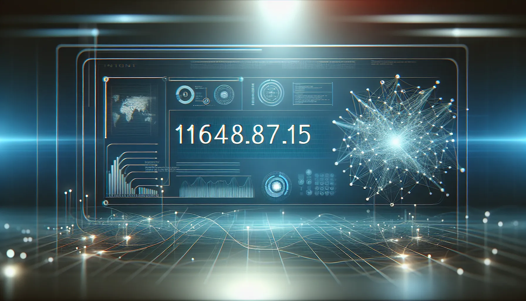 digital dashboard showcasing the IP address 1164.68.127.15.
