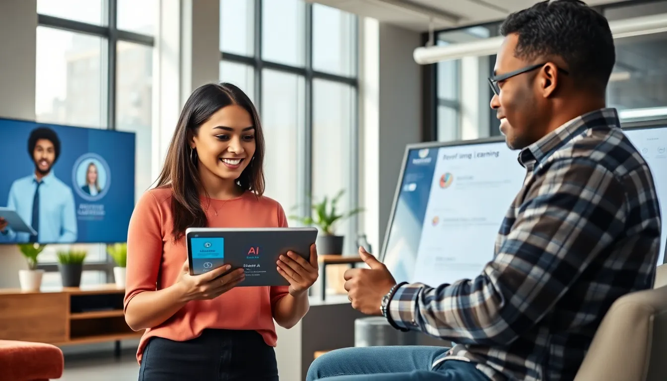 diverse learners using AI technology for personalized language learning.