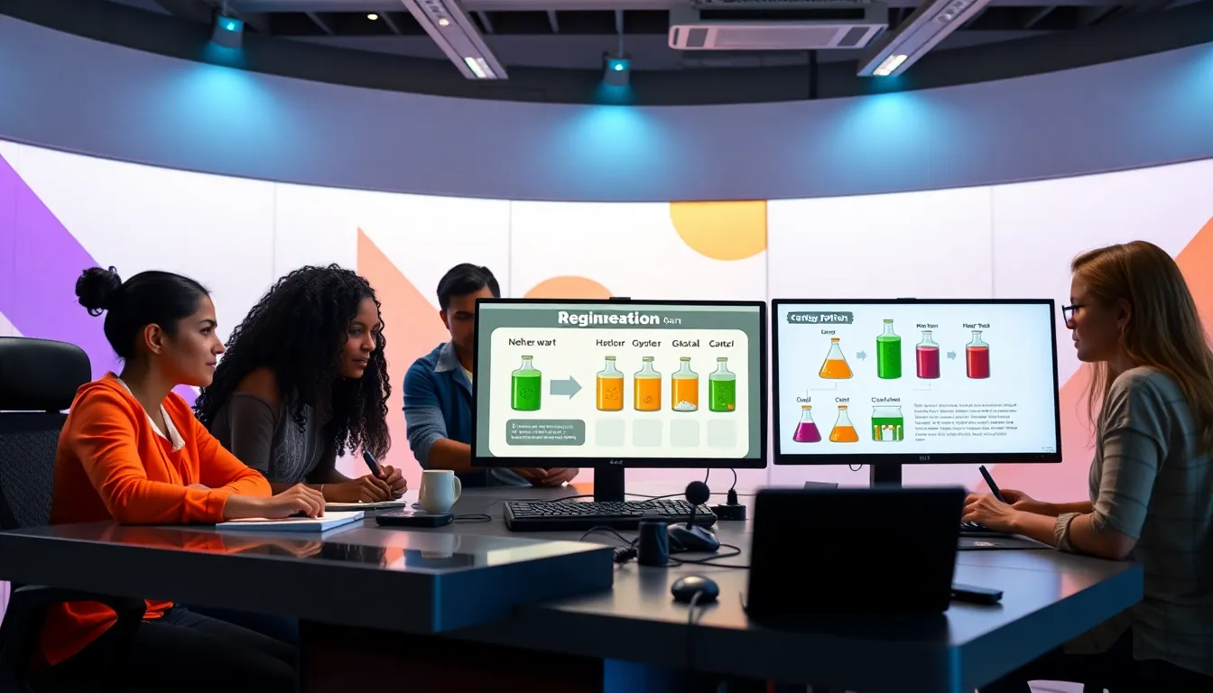 diverse gamers collaborating on Minecraft potion brewing.