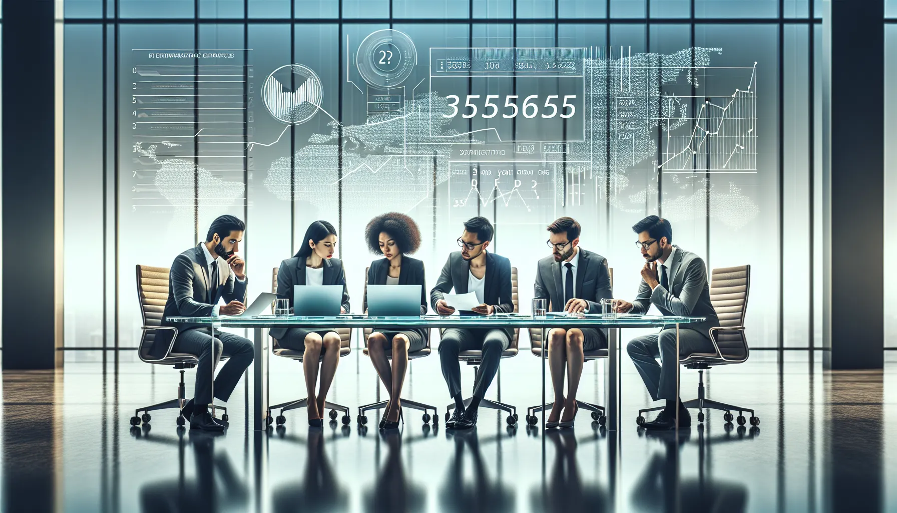 diverse team collaborating in a modern office, discussing project applications.