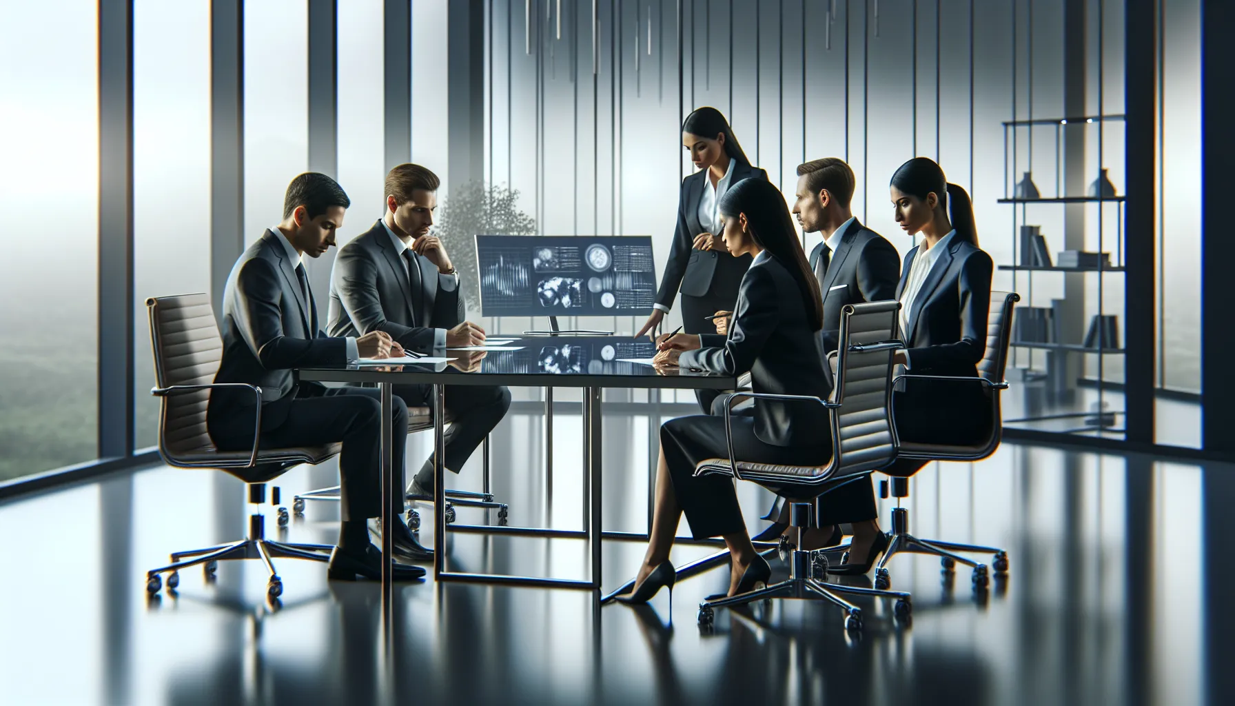 business professionals discussing phone number security risks in a modern office.