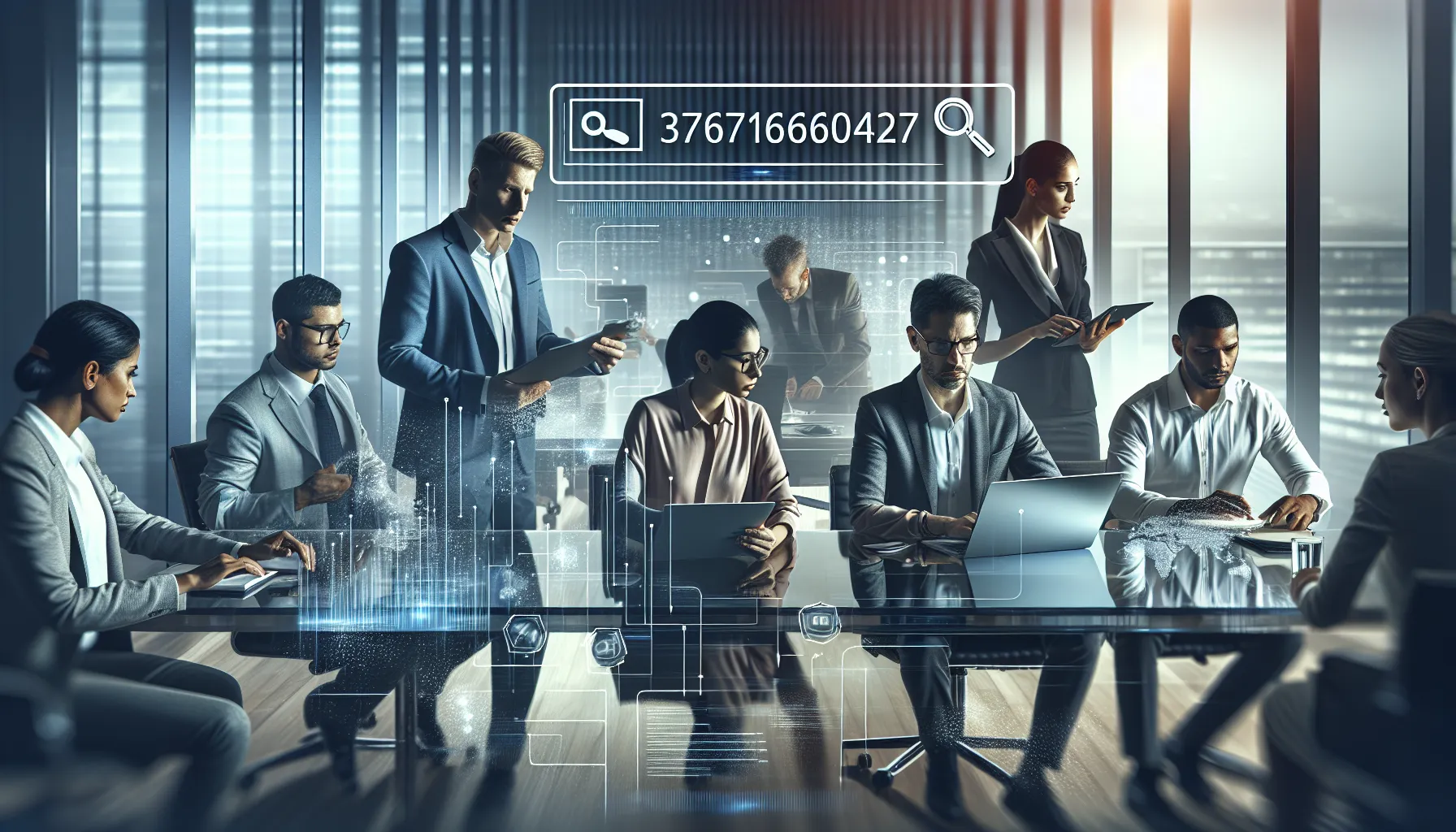 diverse professionals analyzing data in a modern office.