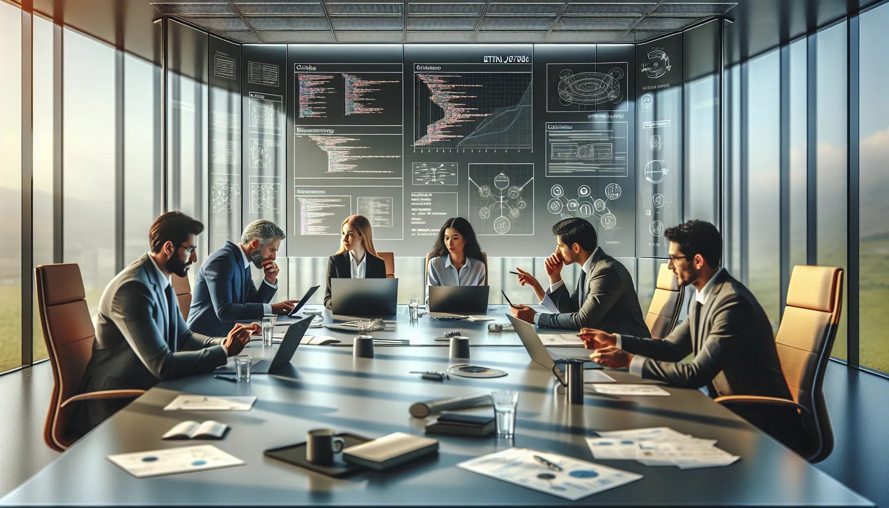professionals collaborating on ETNJ07836 applications in a modern office.