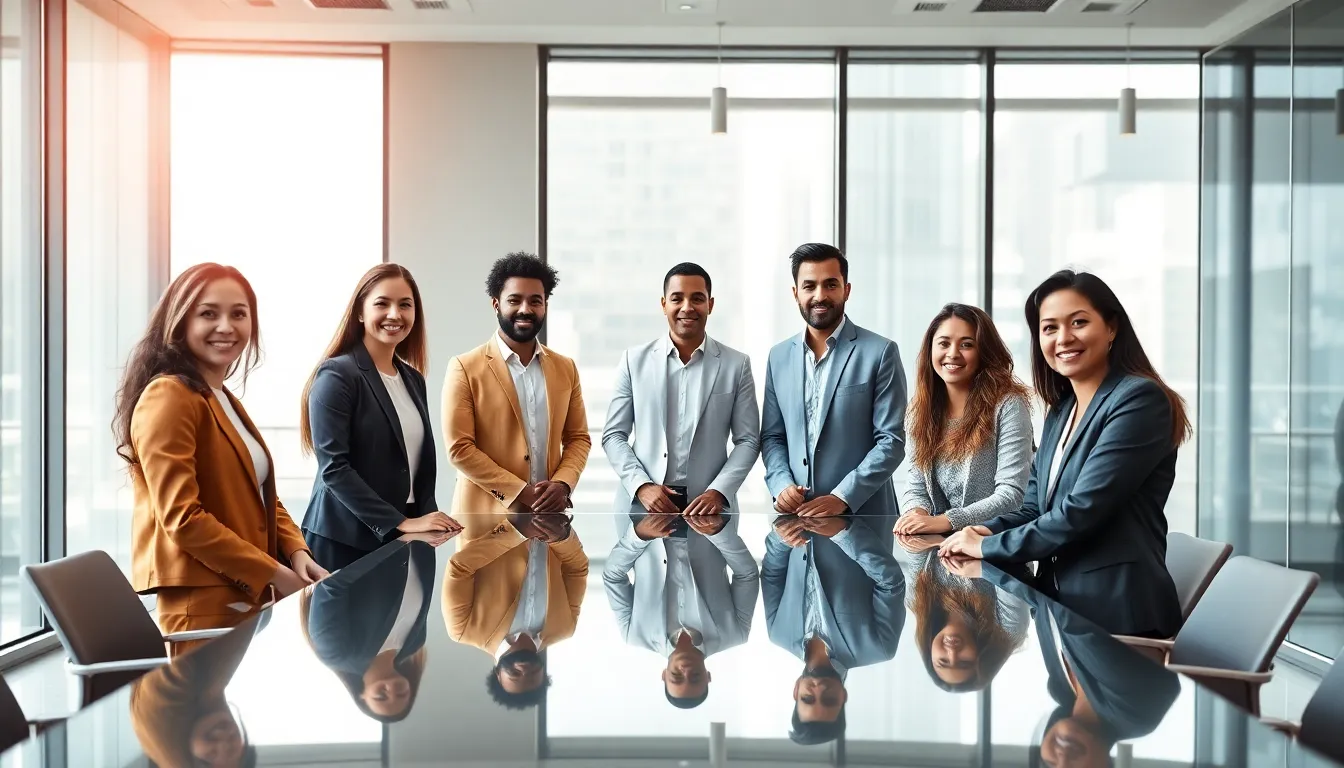 diverse team discussing concepts in a modern office setting.