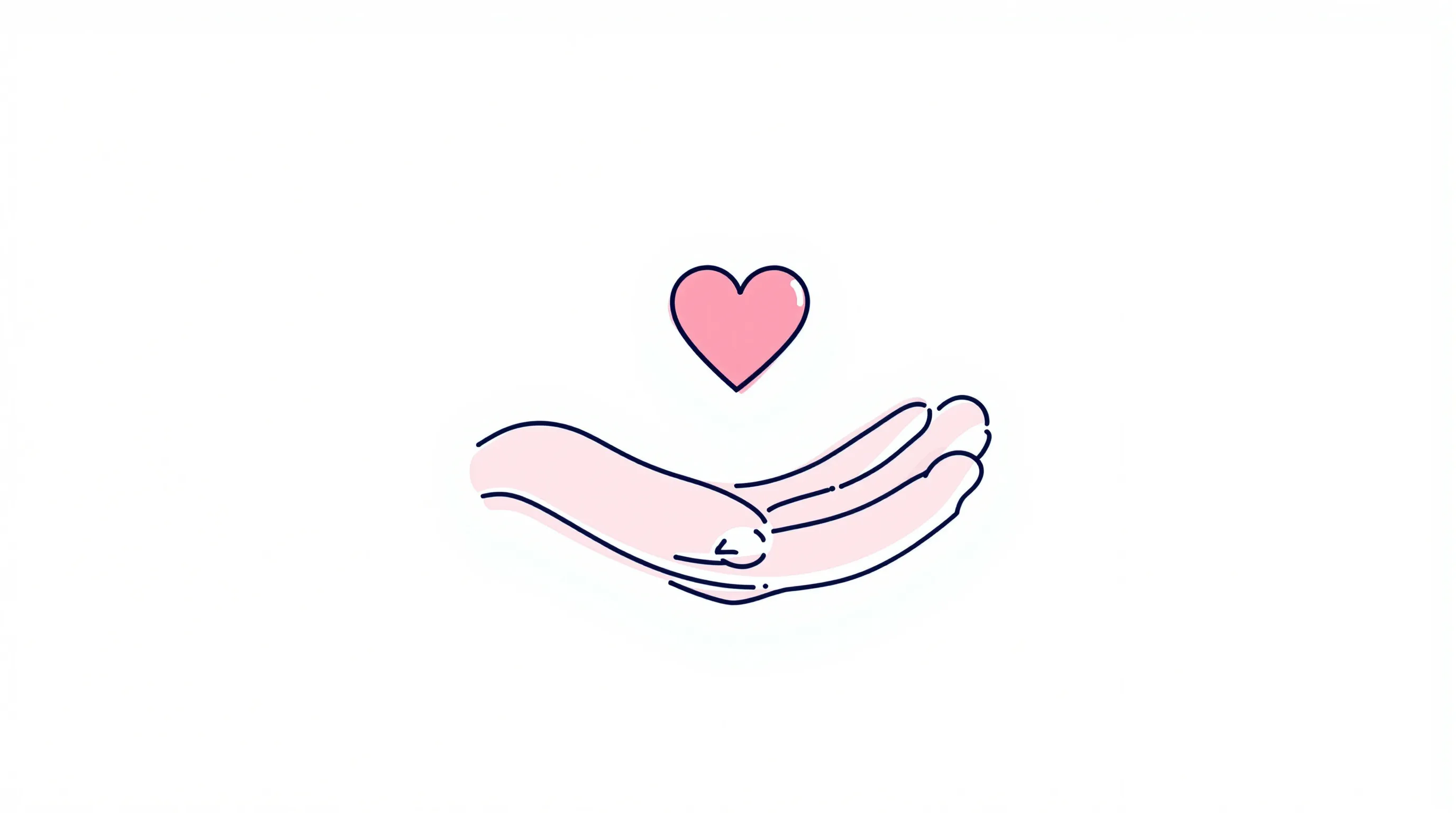 an adult hand giving a heart to a baby's hand