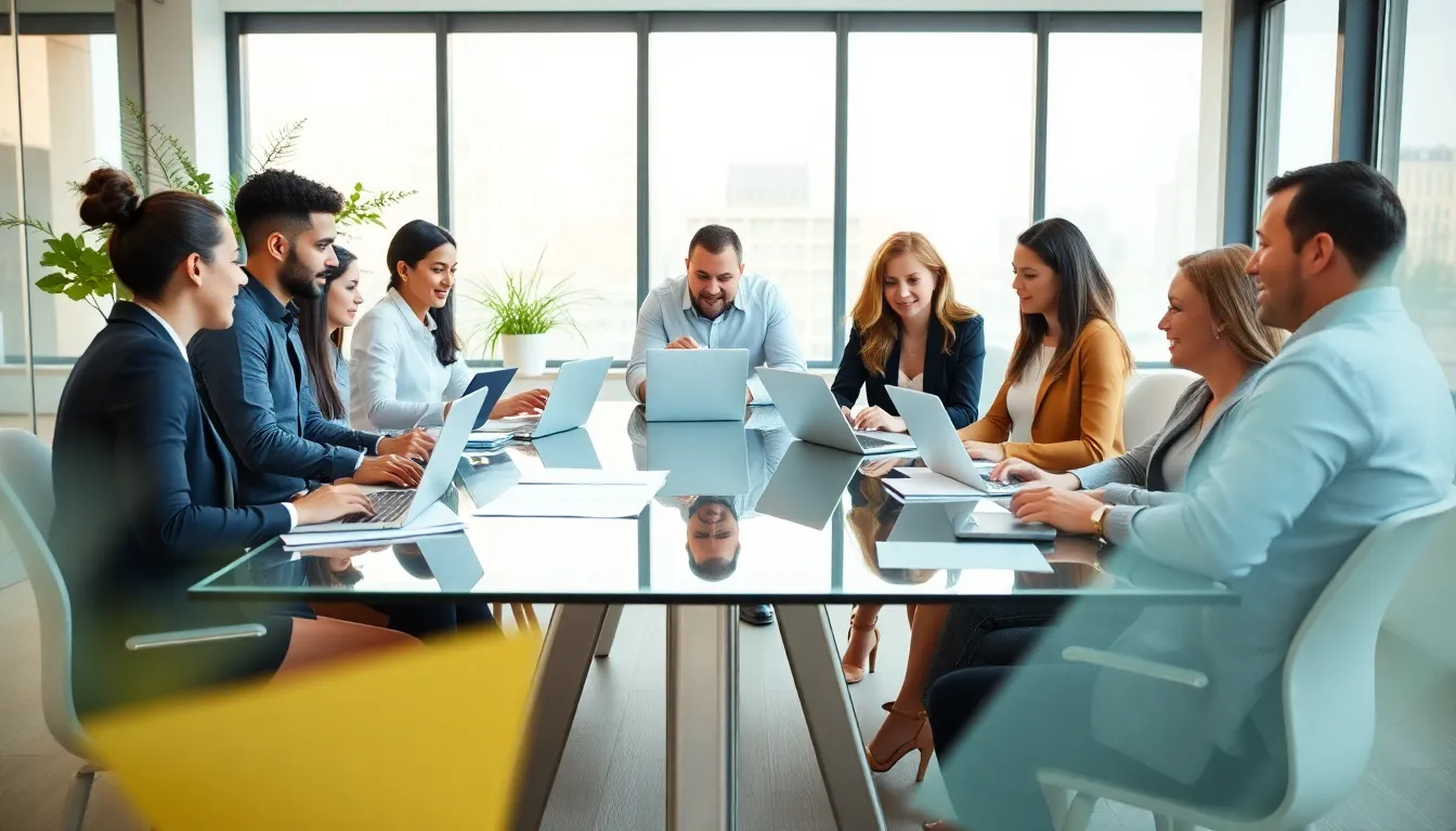 diverse professionals collaborating on planning a budget-friendly event in an office.