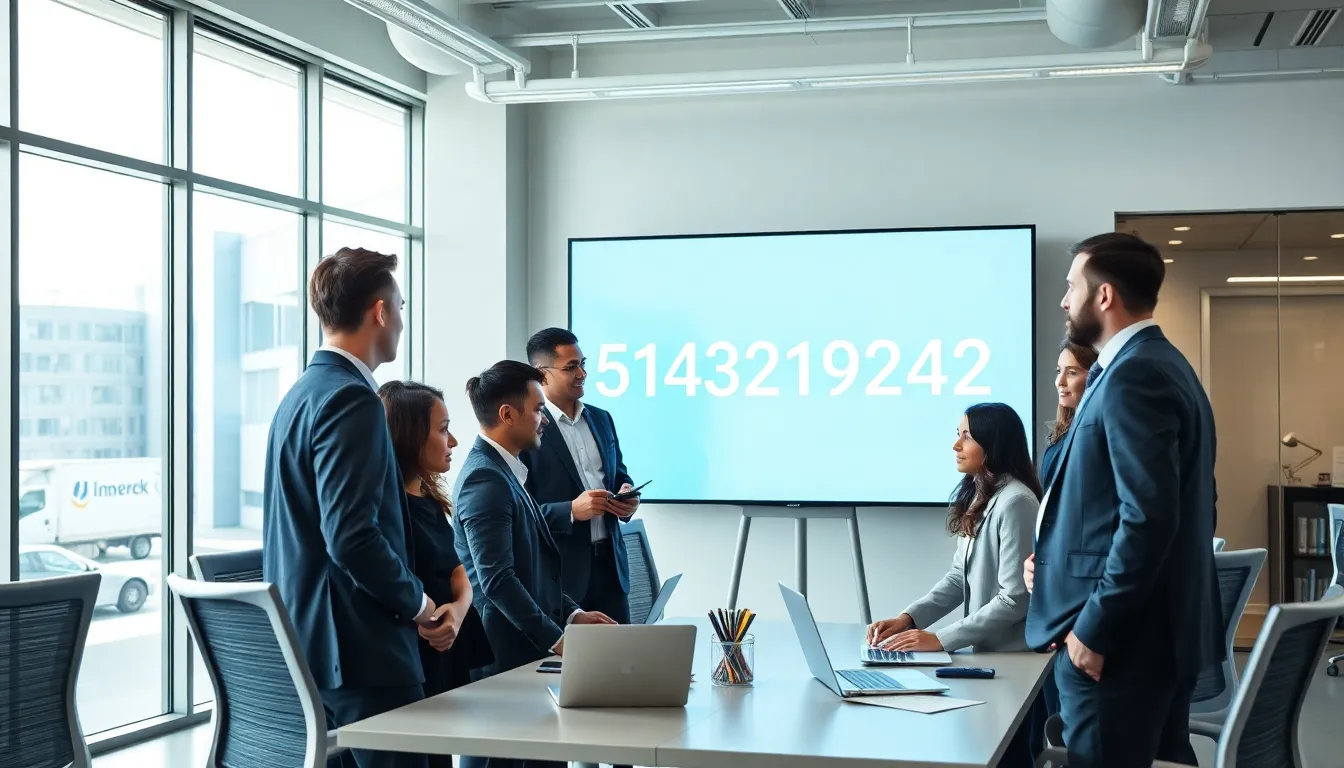 diverse team collaborating in a modern office discussing code 5143129242.