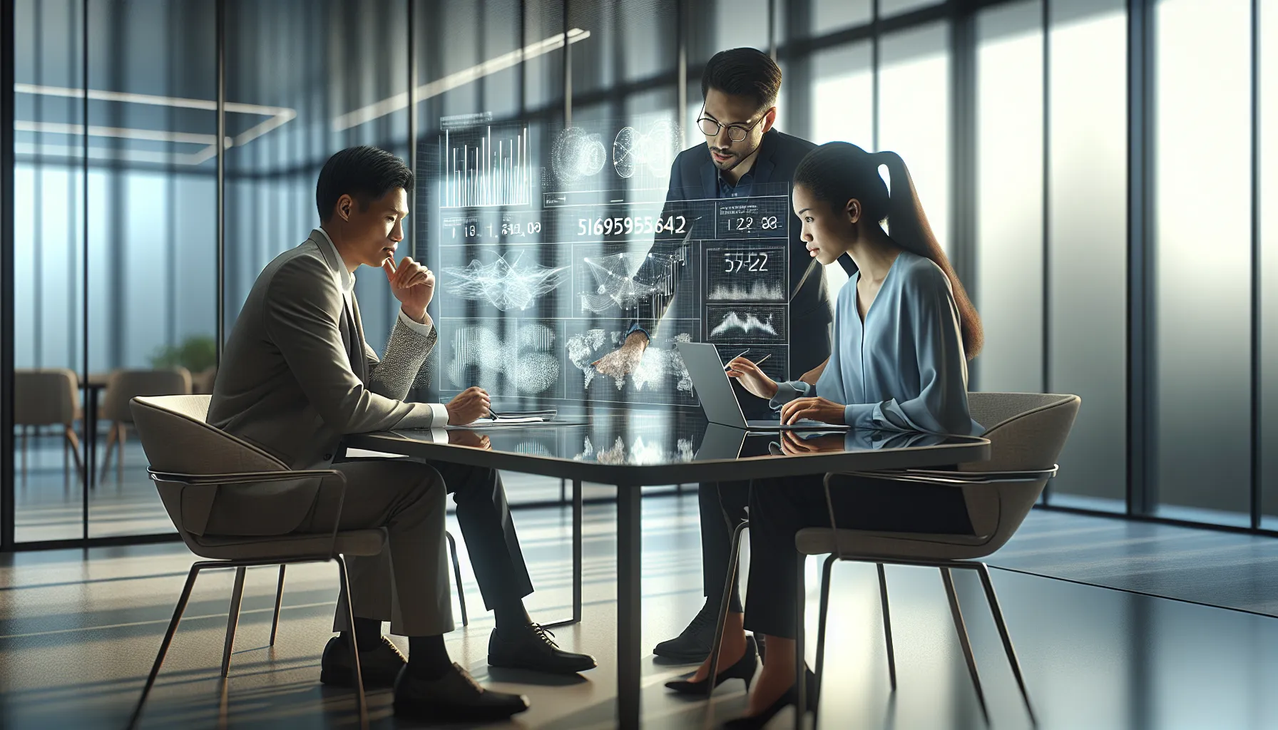 team analyzing data patterns in a modern office setting.