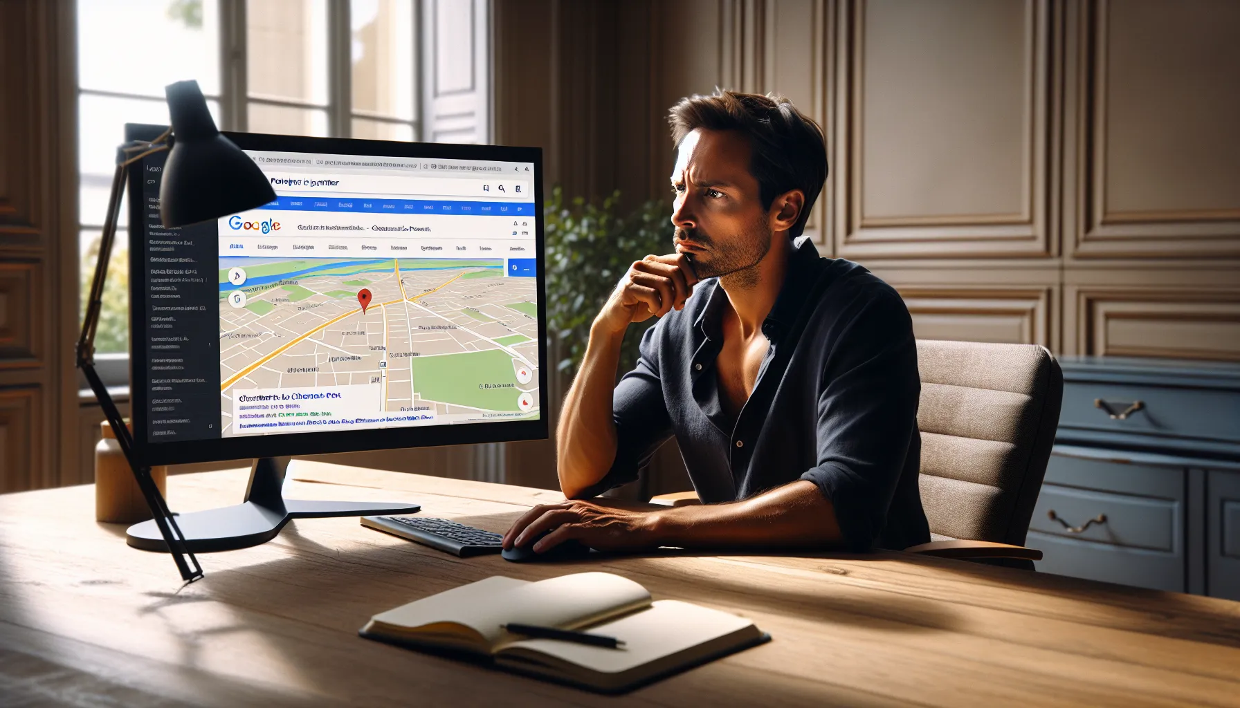 French business owner analyzing Google local SEO results for Charenton-le-Pont.