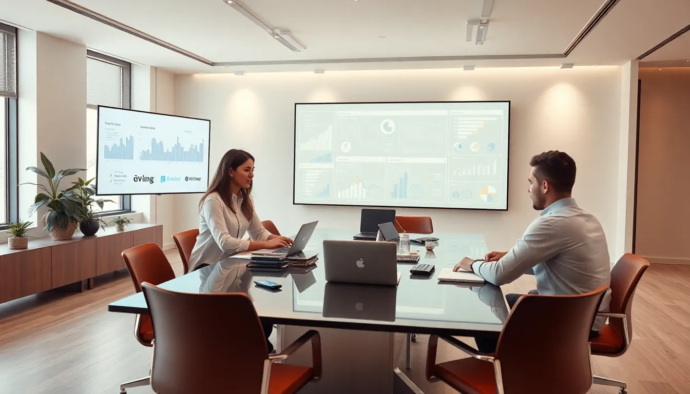 diverse team collaborating on IoT development in a modern office.