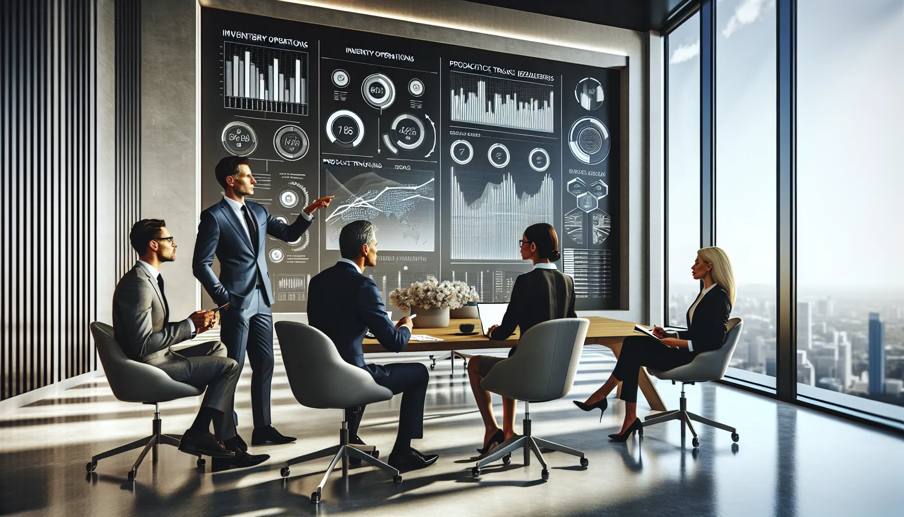 diverse professionals collaborating in a modern office environment.