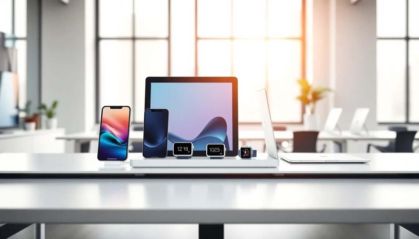 modern charging station for Apple products on a neat office desk.