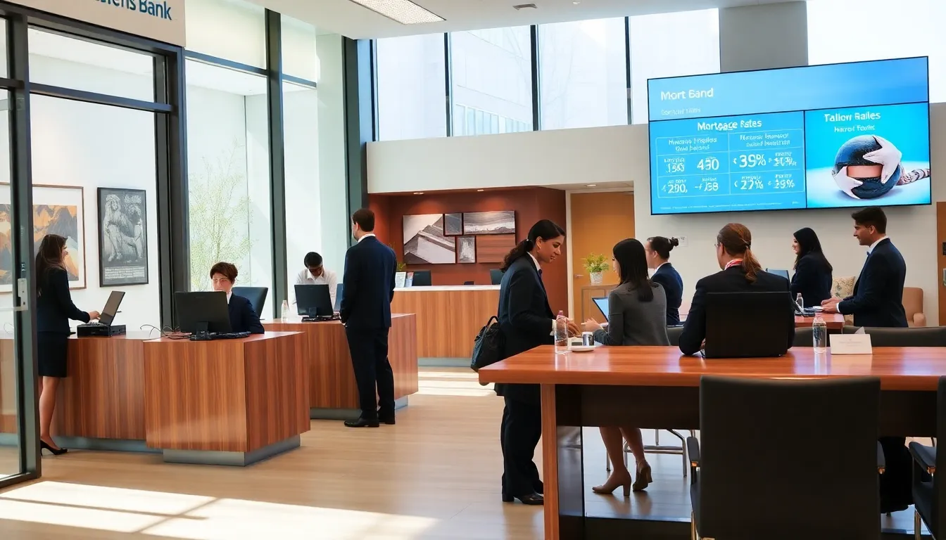 First Citizens Bank branch with diverse staff assisting customers.