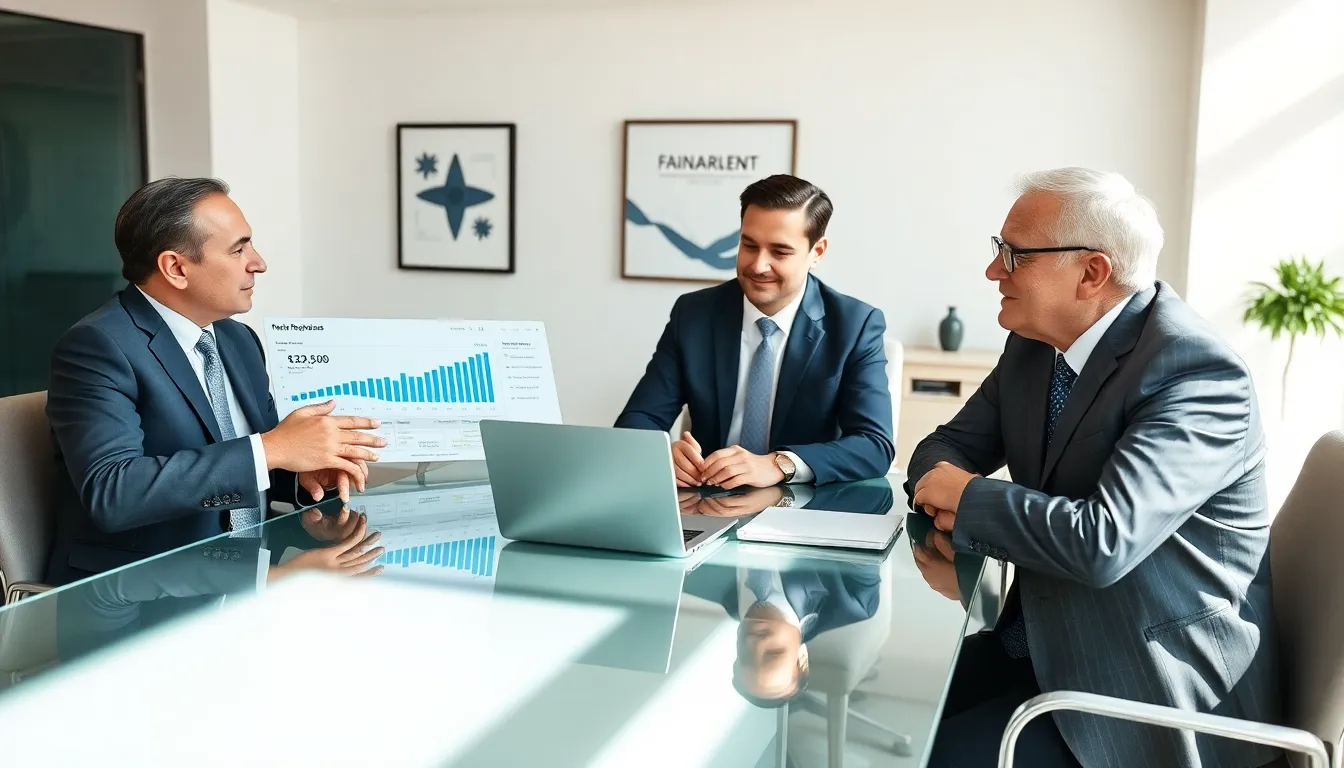 financial advisors discussing personalized retirement strategies with a high net worth client.