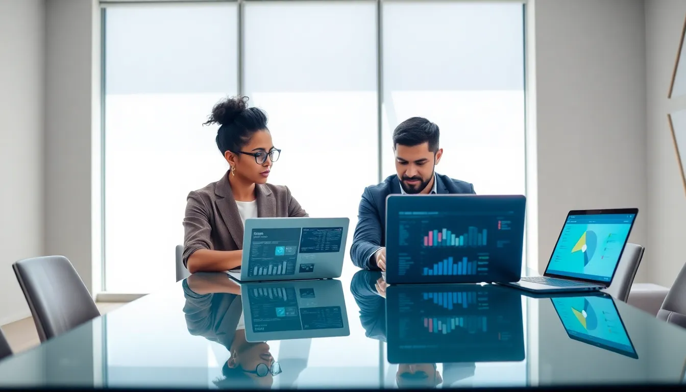 diverse marketing team collaborating in a contemporary office setting.