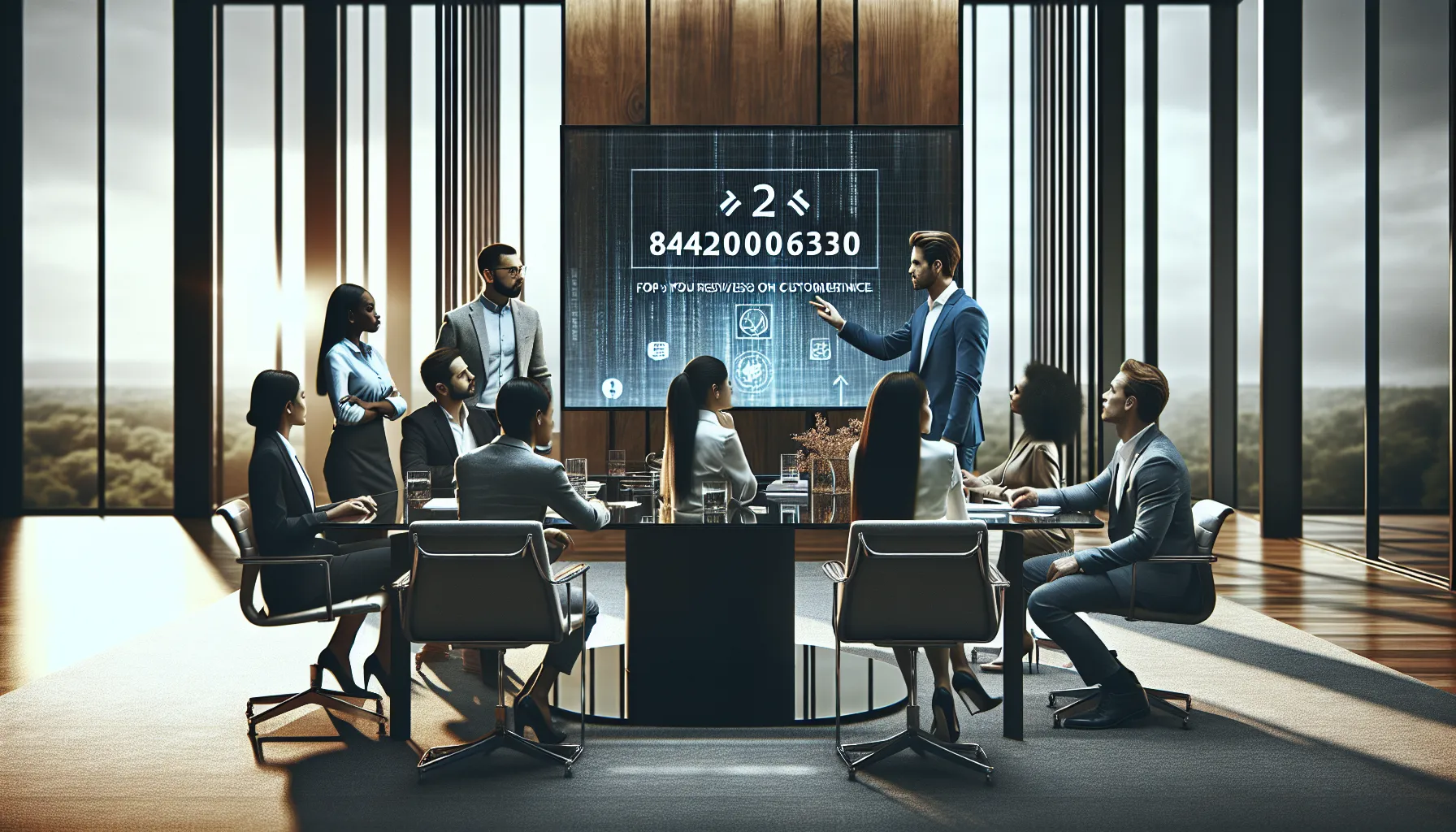 diverse team discussing customer service in a modern office.