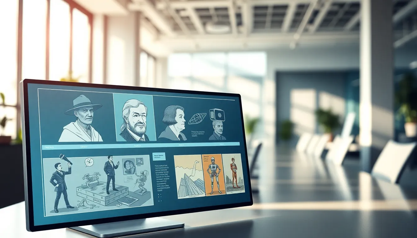 timeline of futurism featuring historical figures and predictions.