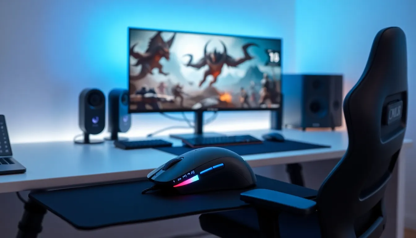 high-performance gaming mouse with a World of Warcraft setup.