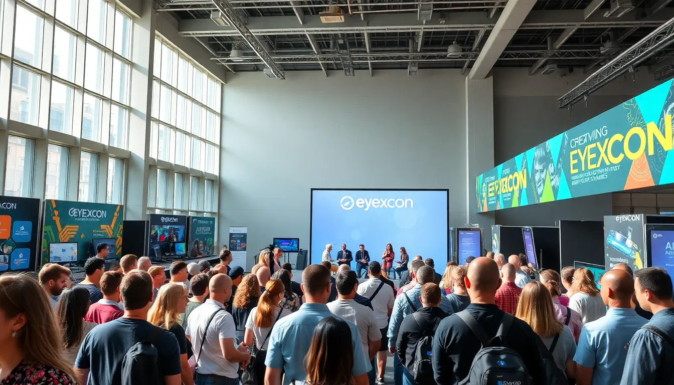 diverse attendees at an interactive panel discussion at Eyexcon.